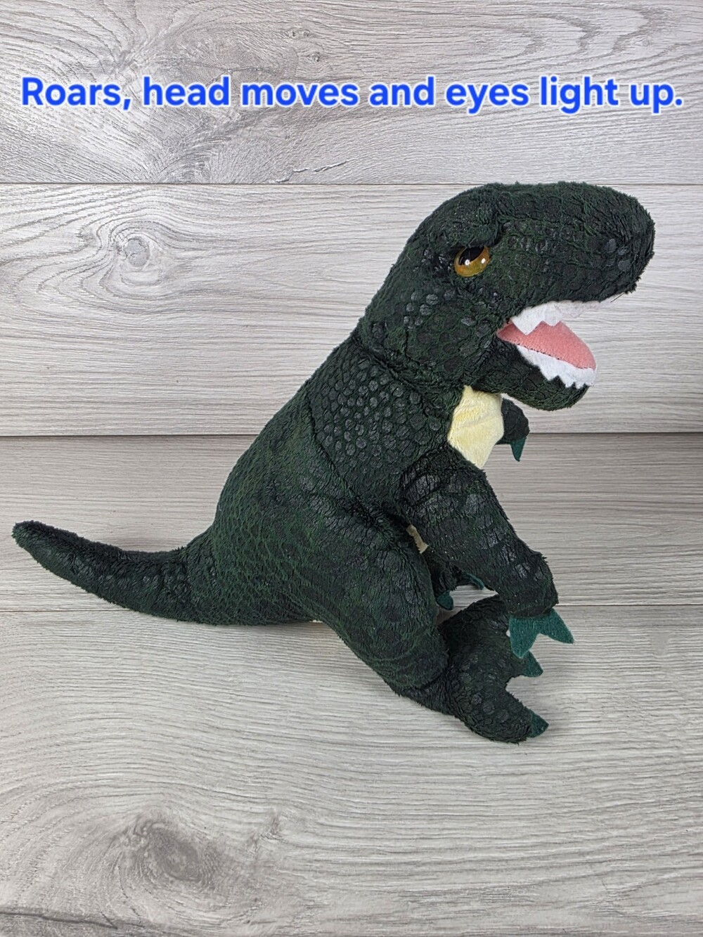 Dinosaur T-Rex Plush Stuffed Animal Planet Green 9” Toy w Sound & Movement SU13